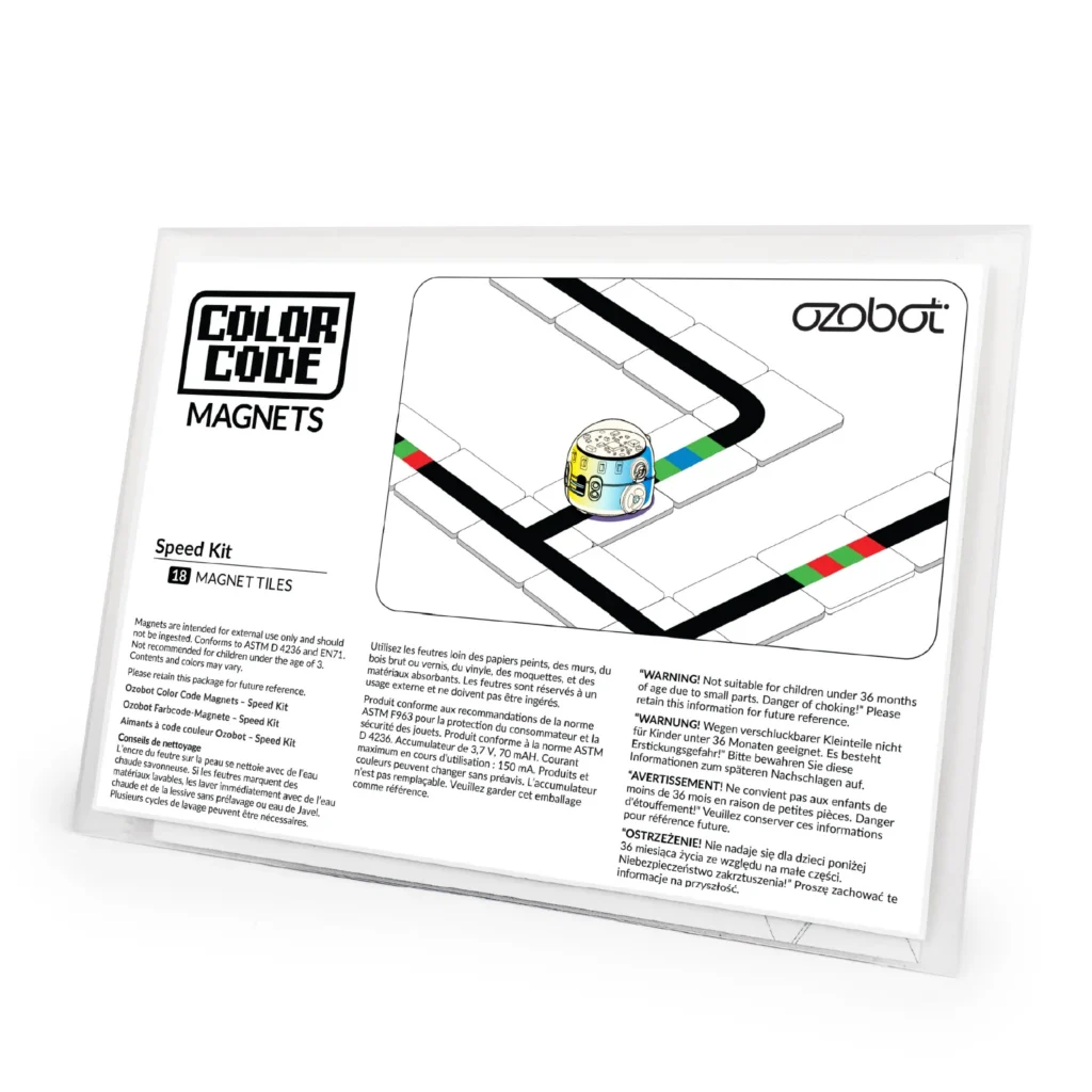 Ozobot Kleurcode Magneten – Uitbreiding Snelheid — inhoud