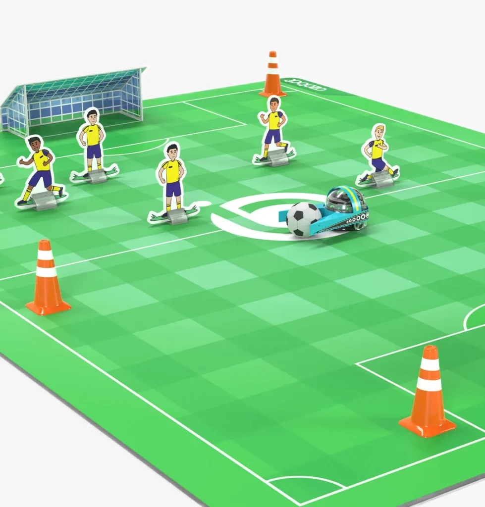 Ozobot Challenge Mat Voetbal met spelers, pionnen en doelen